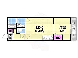 THESCREENatHANATEN 1LDKの間取図画像