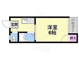 ピュアスモトA棟 1Kの間取図画像