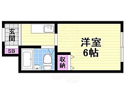 レナジア大東 ワンルームの間取図画像