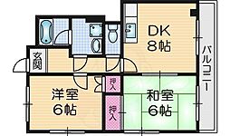 作本マンション 2DKの間取図画像