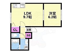 レジデンス大東 1LDKの間取図画像