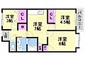 マンションウエストプラザ5階7.5万円