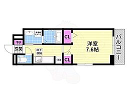 シャルモン深野イースト 1Kの間取図画像
