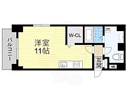 M.ヒルズ西本町 ワンルームの間取図画像