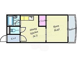 メゾンアマデウス 1DKの間取図画像