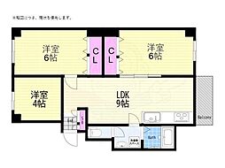 シャンボール八王寺 3LDKの間取図画像