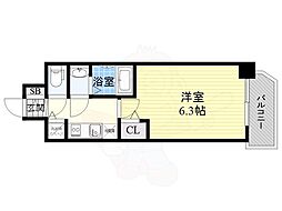 プレサンス扇町駅前 1Kの間取図画像