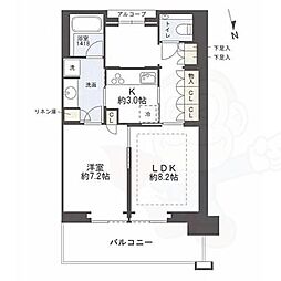 グラングリーン大阪 THE NORTH RESIDENCE 1LDKの間取図画像