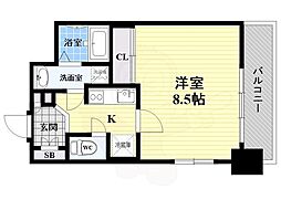 エスリード大阪天満宮 1Kの間取図画像