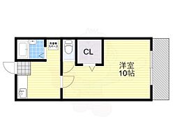 山崎マンション 1DKの間取図画像