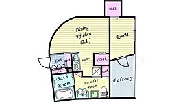 アドバンス西梅田4エール 1DKの間取図画像