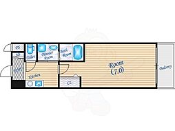 嵜本レジデンス福島 1Kの間取図画像