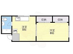 グリーンビル 1DKの間取図画像