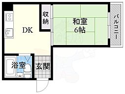 ラクール 1DKの間取図画像