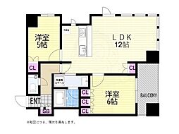 ザ・パークハウス梅田タワー 2LDKの間取図画像