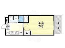 ラクラス福島野田 1Kの間取図画像