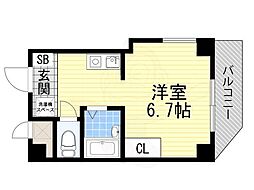 サンガ梅田 ワンルームの間取図画像