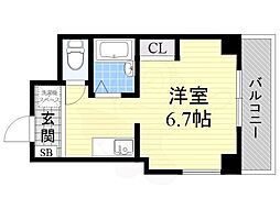 サンガ梅田 ワンルームの間取図画像