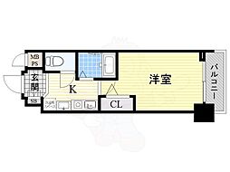エスリード南森町駅前 1Kの間取図画像