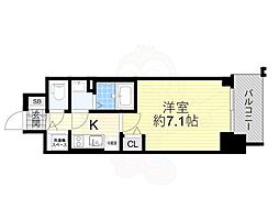 プレサンス南森町ライズ 1Kの間取図画像