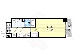 プレサンス梅田北ディア 1Kの間取図画像