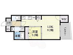 セレニテ福島シェルト 1LDKの間取図画像