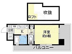 エステムコート大阪・中之島南 1Kの間取図画像