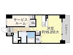 ATKレジデンスなにわ橋 ワンルームの間取図画像