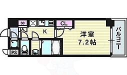 レジュールアッシュ梅田レジデンス 1Kの間取図画像