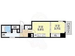 セレニテ本町ルフレ 1DKの間取図画像