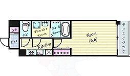 アーバンフラッツ鷺洲 1Kの間取図画像