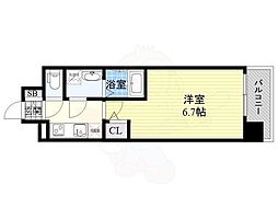 エスリード梅田グレイス 1Kの間取図画像
