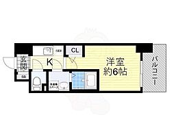 エスリードレジデンス梅田グランゲート 1Kの間取図画像