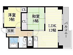 メゾンエルミタージュ 2LDKの間取図画像