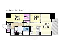 アーバネックス東梅田 2LDKの間取図画像