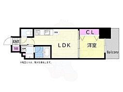 アーバネックス東梅田 1LDKの間取図画像