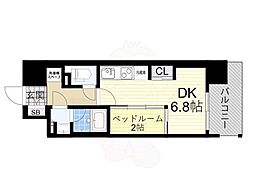COMFORIALIV南森町Q 1DKの間取図画像