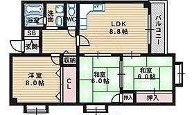 エクレール尾崎  ｜ 大阪府大阪市住吉区長居西１丁目（賃貸マンション3LDK・3階・65.00㎡） その2