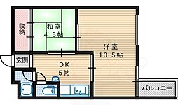 メゾンアサ 3DKの間取図画像