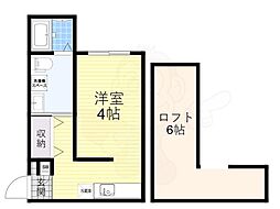 リアージュ住之江舎 ワンルームの間取図画像