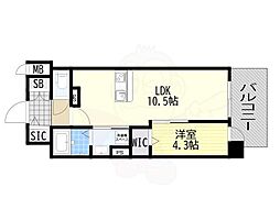 サザンネスト住ノ江駅前 1LDKの間取図画像