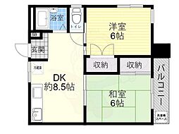 (株)コーポ澄 2DKの間取図画像