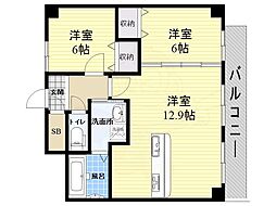 Zio8清水丘 2LDKの間取図画像