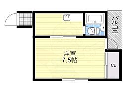 ヴィラおりおの 1Kの間取図画像