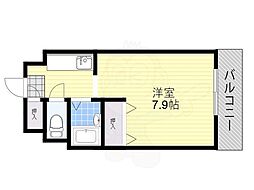 ハウス・パーク長居 1Kの間取図画像