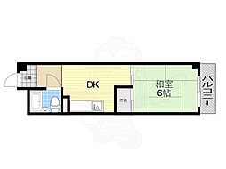 ガーデンハイムこなか 1DKの間取図画像