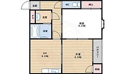 サニーハイツ 2DKの間取図画像