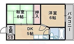 サンハイツ 2Kの間取図画像