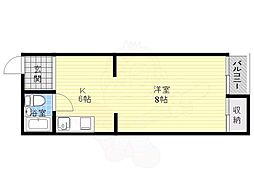 ハイムエルザ ワンルームの間取図画像