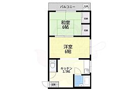 ヴィラスギモト 2Kの間取図画像